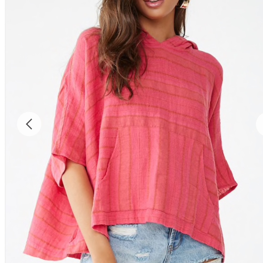 Linen blend hooded top - Small